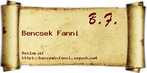 Bencsek Fanni névjegykártya