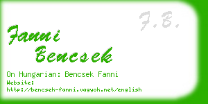 fanni bencsek business card